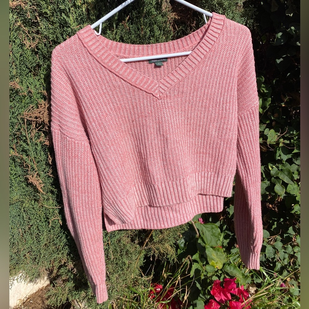 Pink Crop Sweater